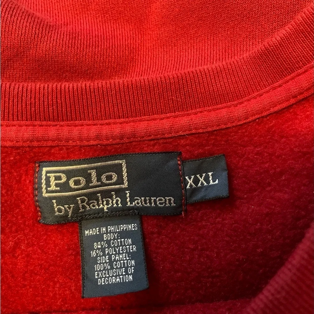 Polo Ralph Lauren vintage men thick 2XL crew neck small pony wide wrist shirt